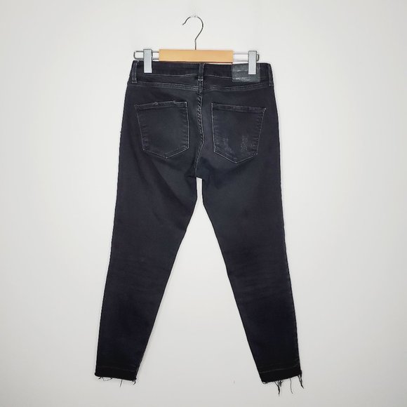 ZARA Z1975 Charcoal Grey Distressed Ankle Skinny Jeans - Picture 7 of 11